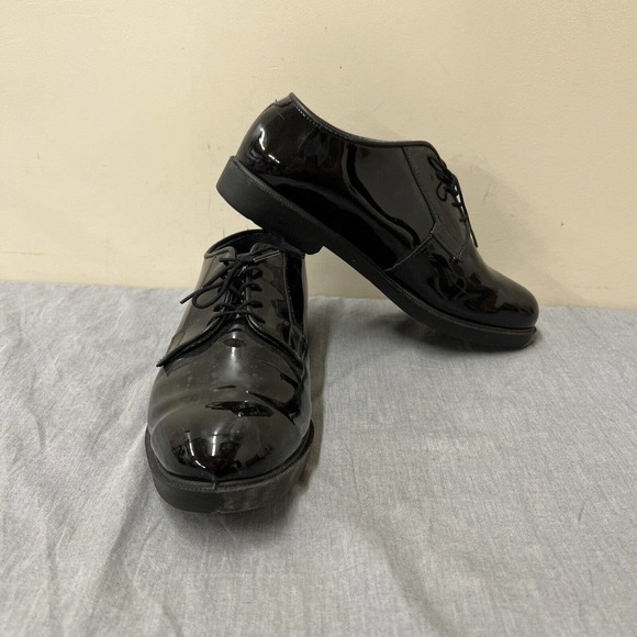 Bates Military Uniform Shoes Oxfords Shiny Black Vibram Patent Leather 9E Chrty main image 8